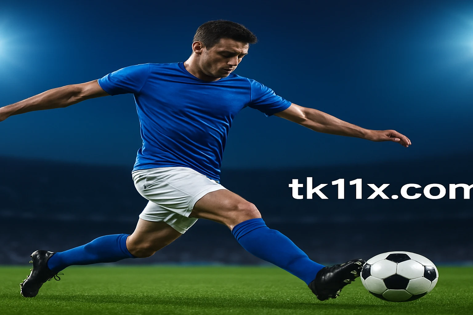 tk11-সহ tk11 বাংলাদেশের ফুটবল-গেমিং প্রচারণার ব্যানার, স্টেডিয়ামে খেলোয়াড় ও লাইভ গেমিং বার্তা